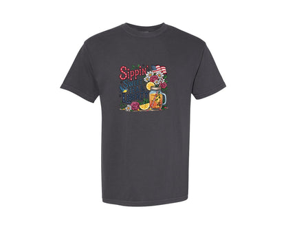 brand:Comfort Colors|color:Graphite|4Th Of July Summer Sweet Tea Graphic T-Shirt