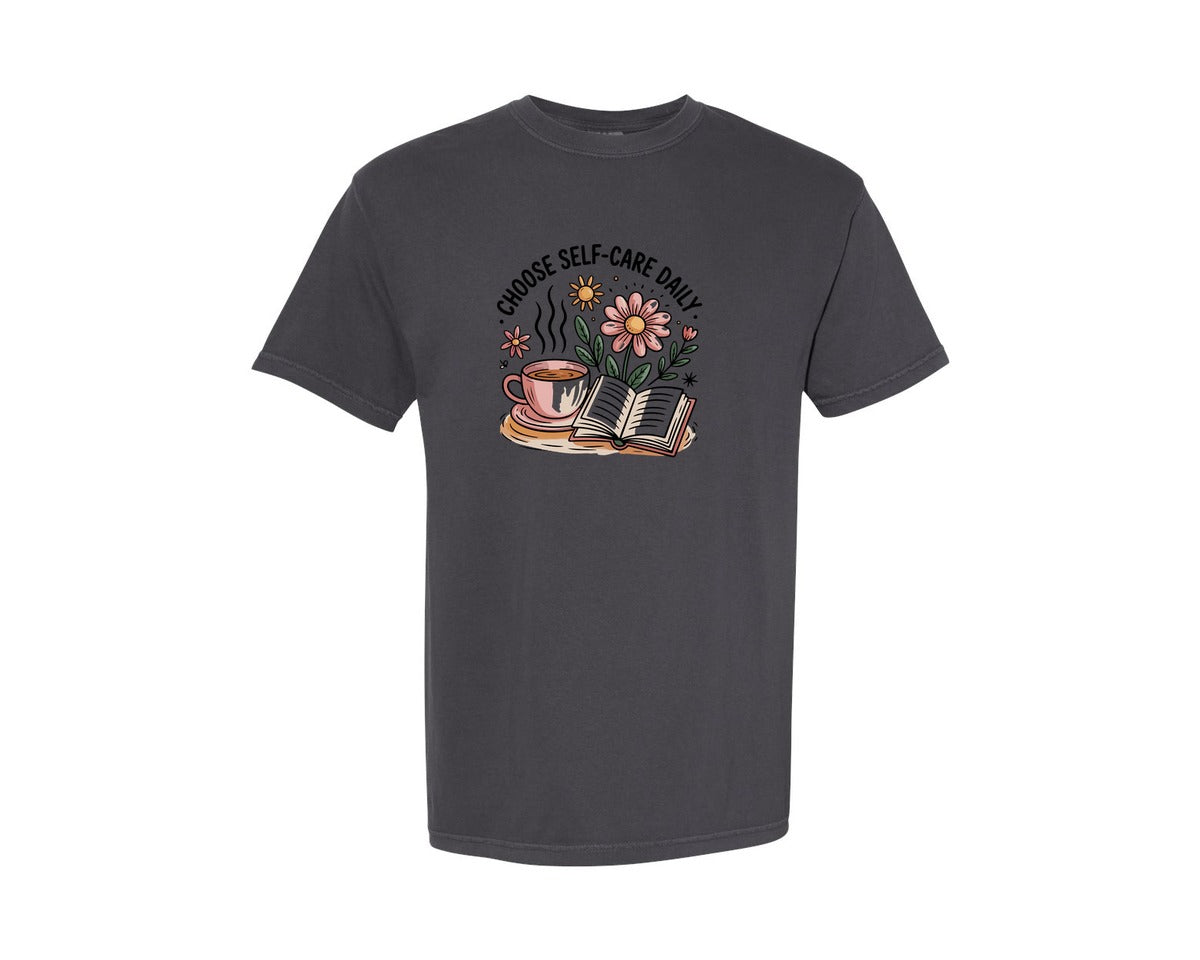 brand:Comfort Colors|color:Graphite|Choose Self Care Daily Health T Shirt Graphic T-Shirt