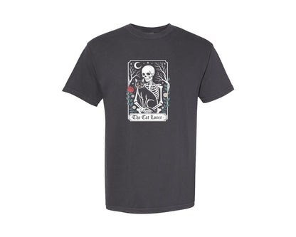 brand:Comfort Colors|color:Graphite|The Cat Lover Tarot Card T Shirt Graphic T-Shirt