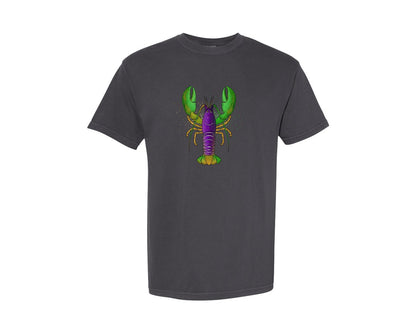 brand:Comfort Colors|color:Graphite|Mardi Gras Crawfish Design Graphic T-Shirt