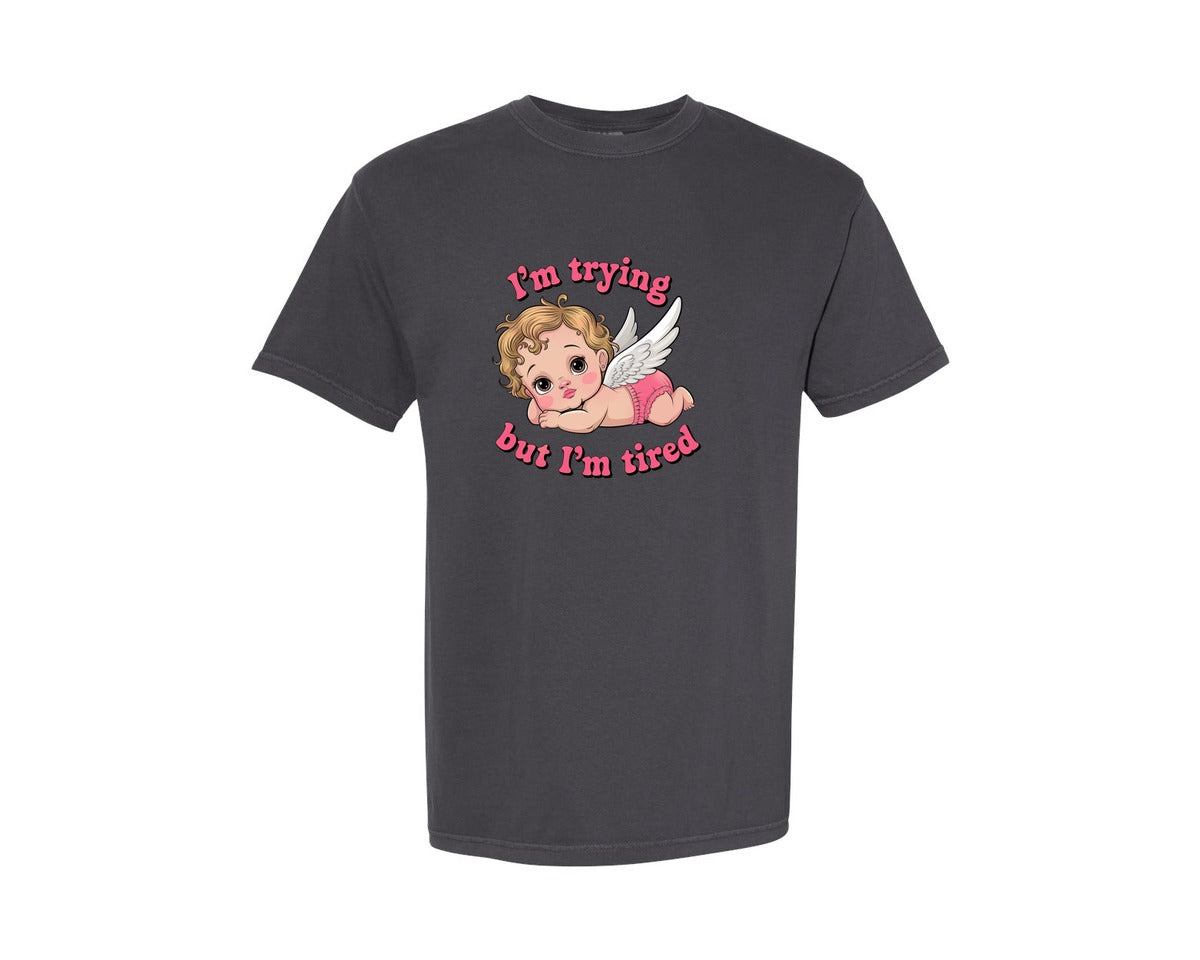 brand:Comfort Colors|color:Graphite|Funny Valentine Cupid Sassy Cupid Graphic T-Shirt