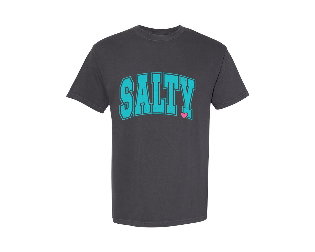 brand:Comfort Colors|color:Graphite|Salty Retro Summer Summer Life Graphic T-Shirt