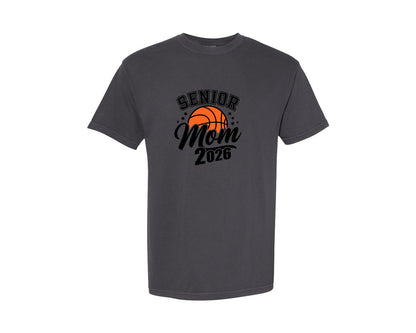 brand:Comfort Colors|color:Graphite|Senior Mom Basketball 2026 Design Graphic T-Shirt