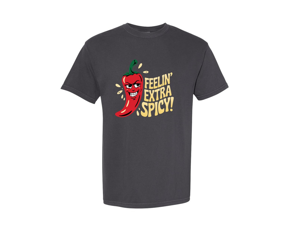 brand:Comfort Colors|color:Graphite|Spicy Pepper Funny Food Design Graphic T-Shirt