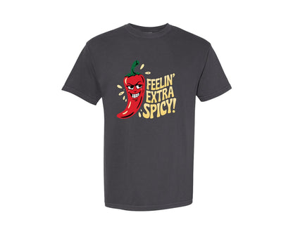 brand:Comfort Colors|color:Graphite|Spicy Pepper Funny Food Design Graphic T-Shirt