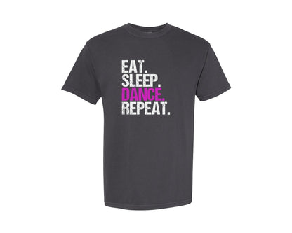 brand:Comfort Colors|color:Graphite|Eat Sleep Dance Repeat T Shirt 3 Graphic T-Shirt