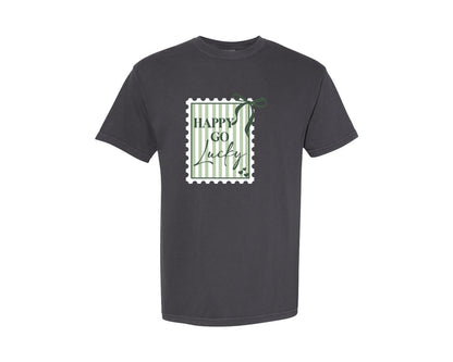 brand:Comfort Colors|color:Graphite|St Patricks Day Stamp St Paddys Graphic T-Shirt