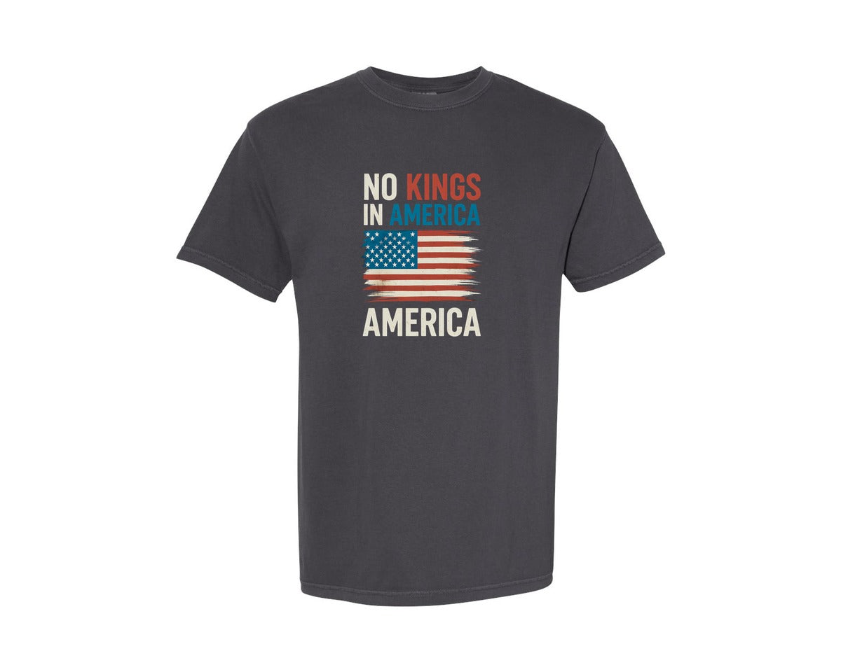brand:Comfort Colors|color:Graphite|No King Statue Of Liberty No Kings Graphic T-Shirt
