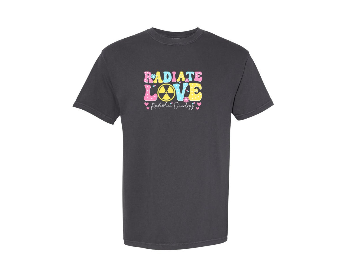 brand:Comfort Colors|color:Graphite|Radiation Oncology Love Nurse T Shirt Graphic T-Shirt