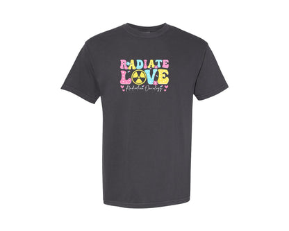 brand:Comfort Colors|color:Graphite|Radiation Oncology Love Nurse T Shirt Graphic T-Shirt