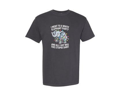 brand:Comfort Colors|color:Graphite|White Elephant Party Christmas Xmas Graphic T-Shirt