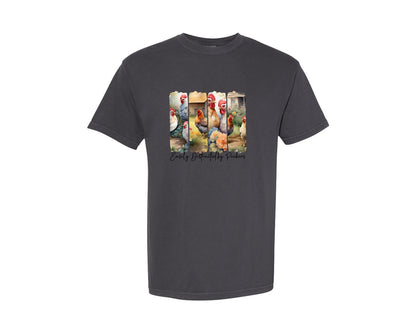 brand:Comfort Colors|color:Graphite|Funny Chicken Lover Mama Farm Life Graphic T-Shirt