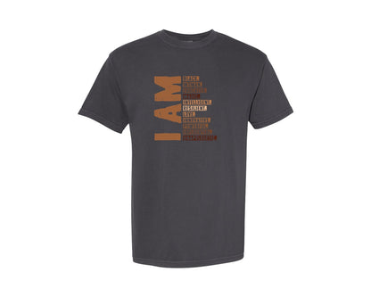 brand:Comfort Colors|color:Graphite|Black Woman Black History Month T Shirt Graphic T-Shirt
