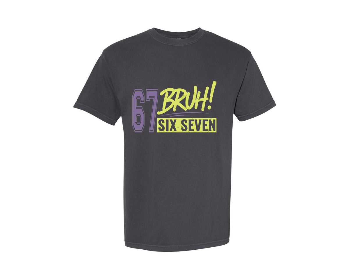 brand:Comfort Colors|color:Graphite|67 Halloween Meme 6 7 Skeleton Six Seven Graphic T-Shirt