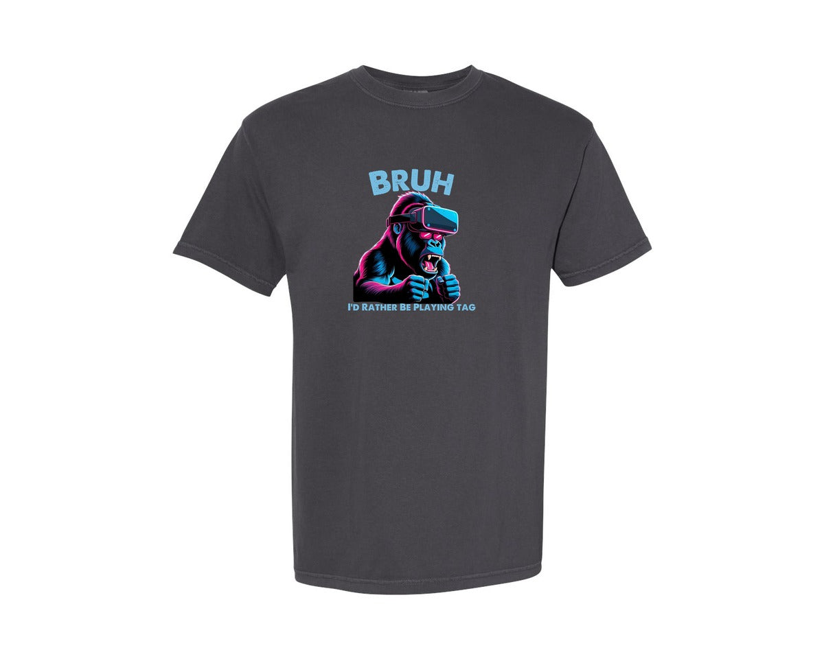 brand:Comfort Colors|color:Graphite|Bruh Id Rather Be Playing Tag T Shirt Graphic T-Shirt