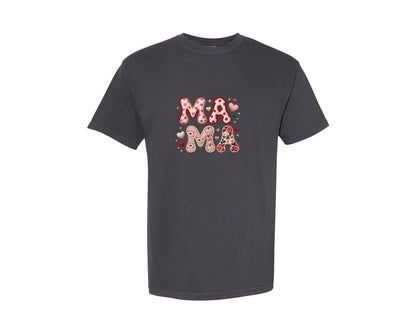 brand:Comfort Colors|color:Graphite|Valentines Day Yarn Mama Love Shirt Graphic T-Shirt