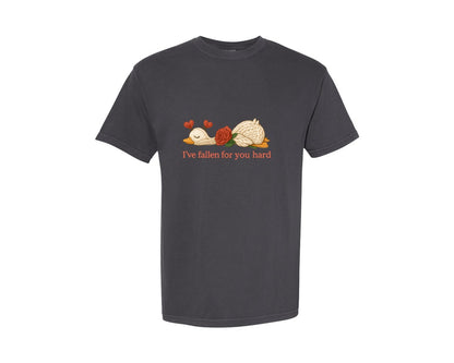 brand:Comfort Colors|color:Graphite|Faux Crochet Valentine Goose Graphic T-Shirt