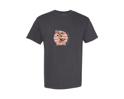 brand:Comfort Colors|color:Graphite|A Deer With A Heart That Says A Deer Graphic T-Shirt