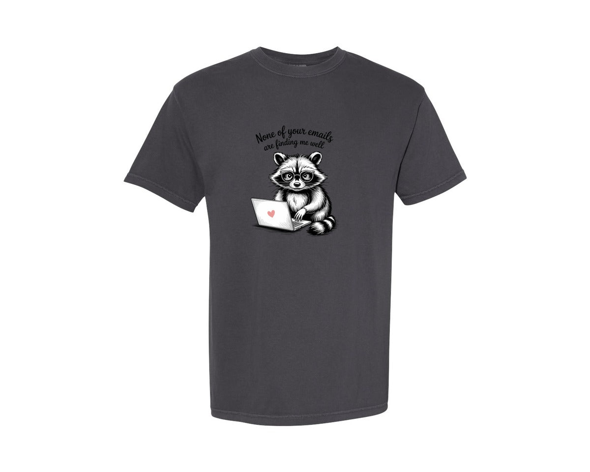 brand:Comfort Colors|color:Graphite|Funny Raccoon Sarcastic T Shirt 4 Graphic T-Shirt