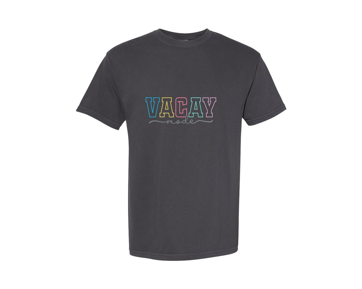 brand:Comfort Colors|color:Graphite|Vacay Mode Beach Summer Vacation Graphic T-Shirt