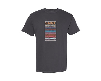 brand:Comfort Colors|color:Graphite|Saint Emergency Hotline Emergency Dep Graphic T-Shirt