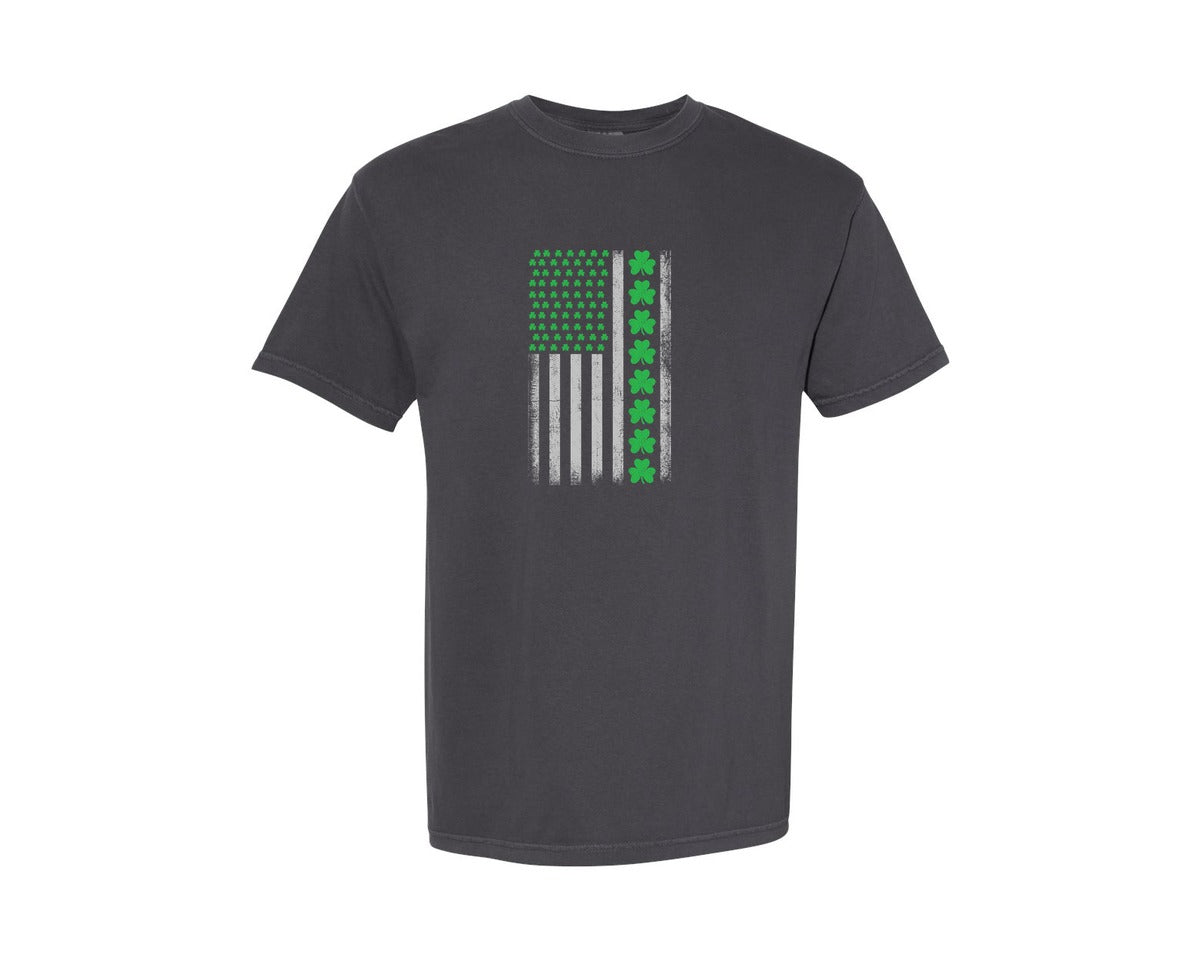 brand:Comfort Colors|color:Graphite|Vintage St Patricks Day Flag Graphic T-Shirt