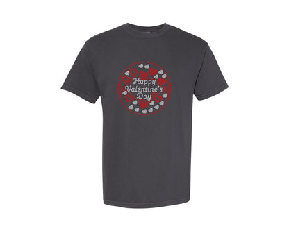 brand:Comfort Colors|color:Graphite|Valentines Day Rhinestone 23 Graphic T-Shirt