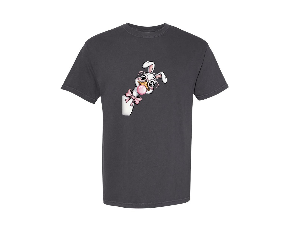 brand:Comfort Colors|color:Graphite|Preppy Easter Goose Bunny Goose 3 Graphic T-Shirt