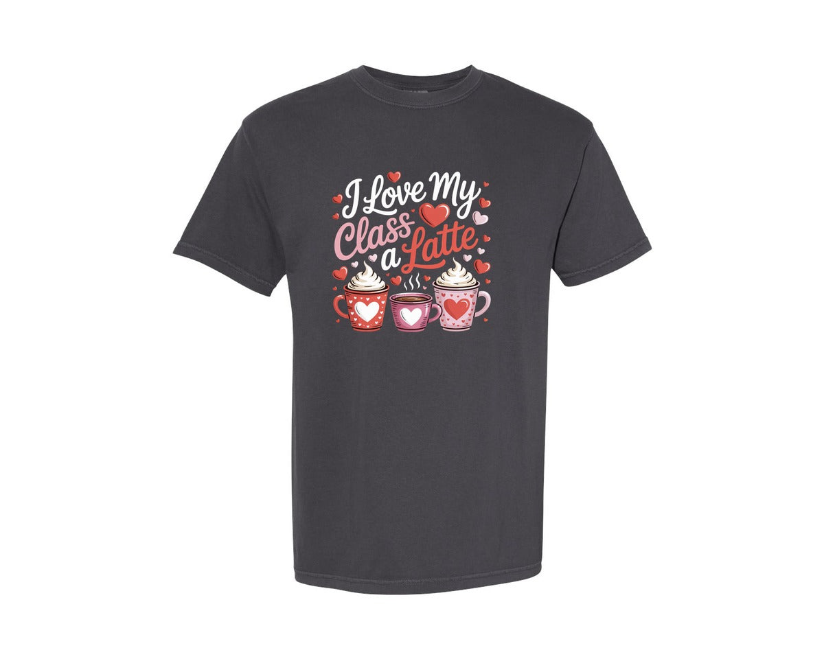 brand:Comfort Colors|color:Graphite|I Love My Class A Latte Teacher Graphic T-Shirt