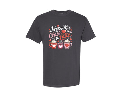 brand:Comfort Colors|color:Graphite|I Love My Class A Latte Teacher Graphic T-Shirt