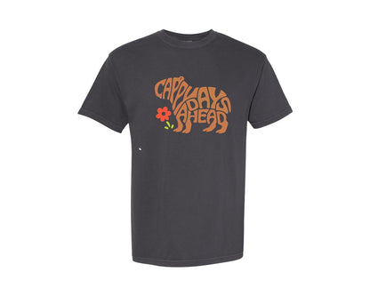 brand:Comfort Colors|color:Graphite|Cappy Days Ahead Word Art Capybara Graphic T-Shirt