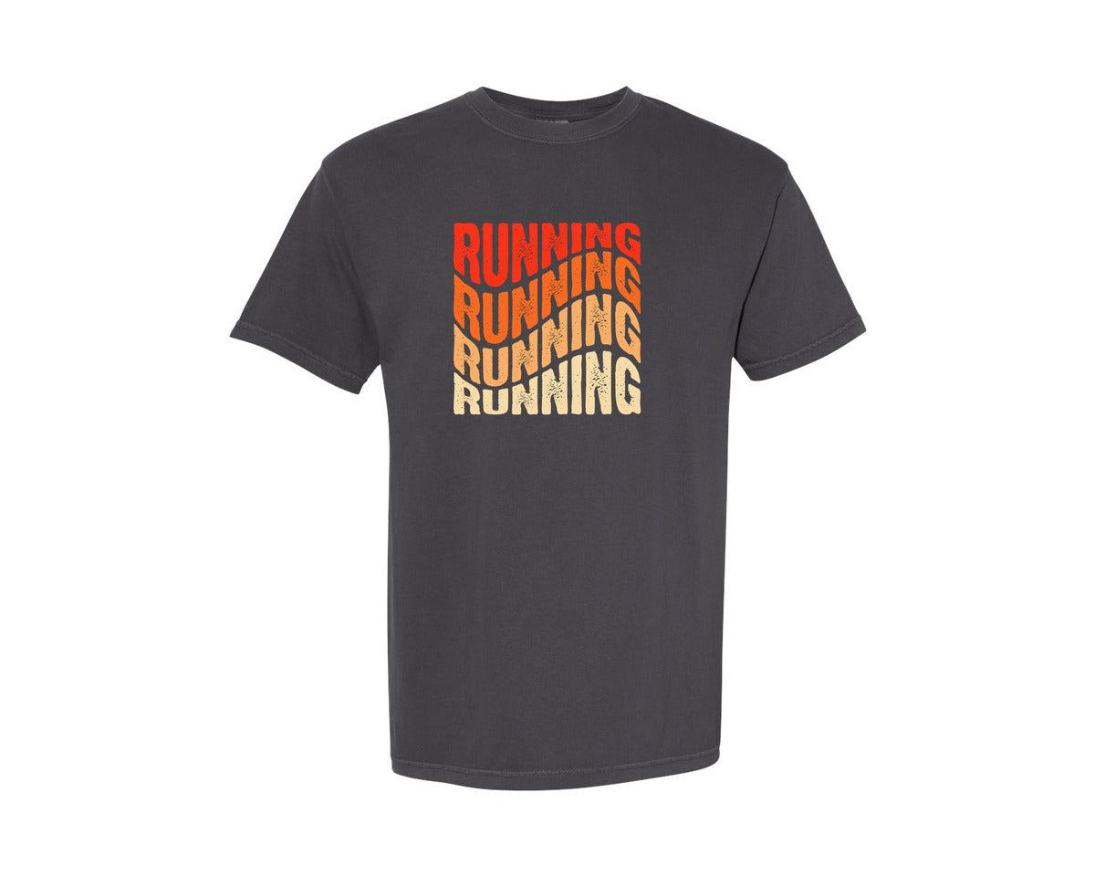 brand:Comfort Colors|color:Graphite|Running Runner T Shirt Design Graphic T-Shirt
