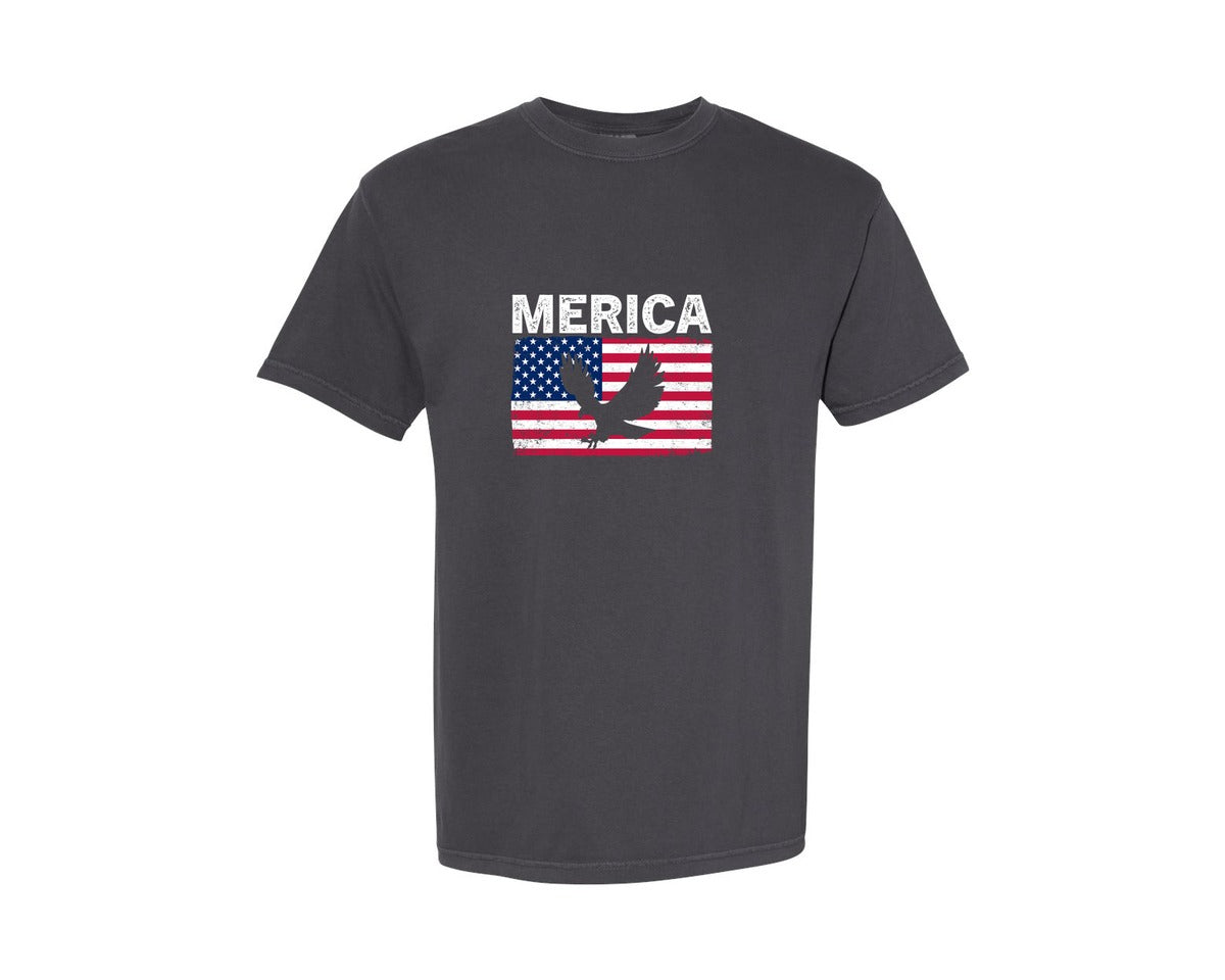 brand:Comfort Colors|color:Graphite|Usa Flag Patriotic T Shirt Design Graphic T-Shirt