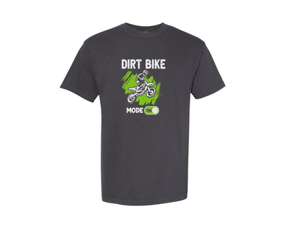 brand:Comfort Colors|color:Graphite|Motocross Dirt Bike Mode On Graphic T-Shirt
