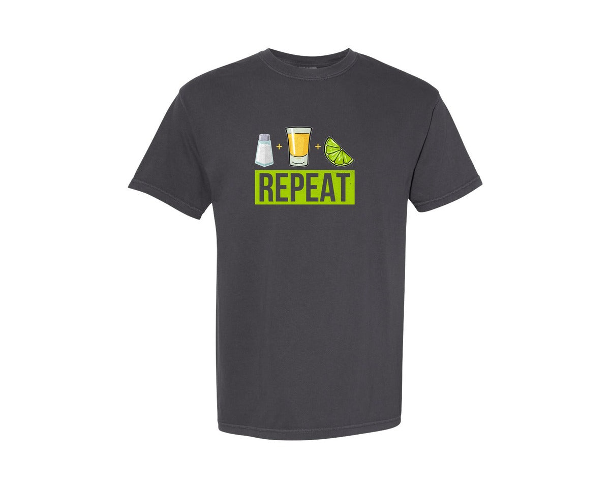 brand:Comfort Colors|color:Graphite|Salt Tequila Lime Repeat Graphic T-Shirt