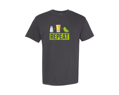 brand:Comfort Colors|color:Graphite|Salt Tequila Lime Repeat Graphic T-Shirt