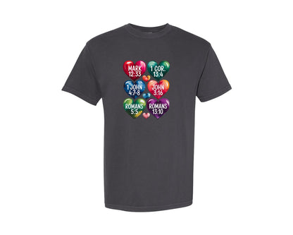 brand:Comfort Colors|color:Graphite|Christian Valentine Bible Verses Graphic T-Shirt
