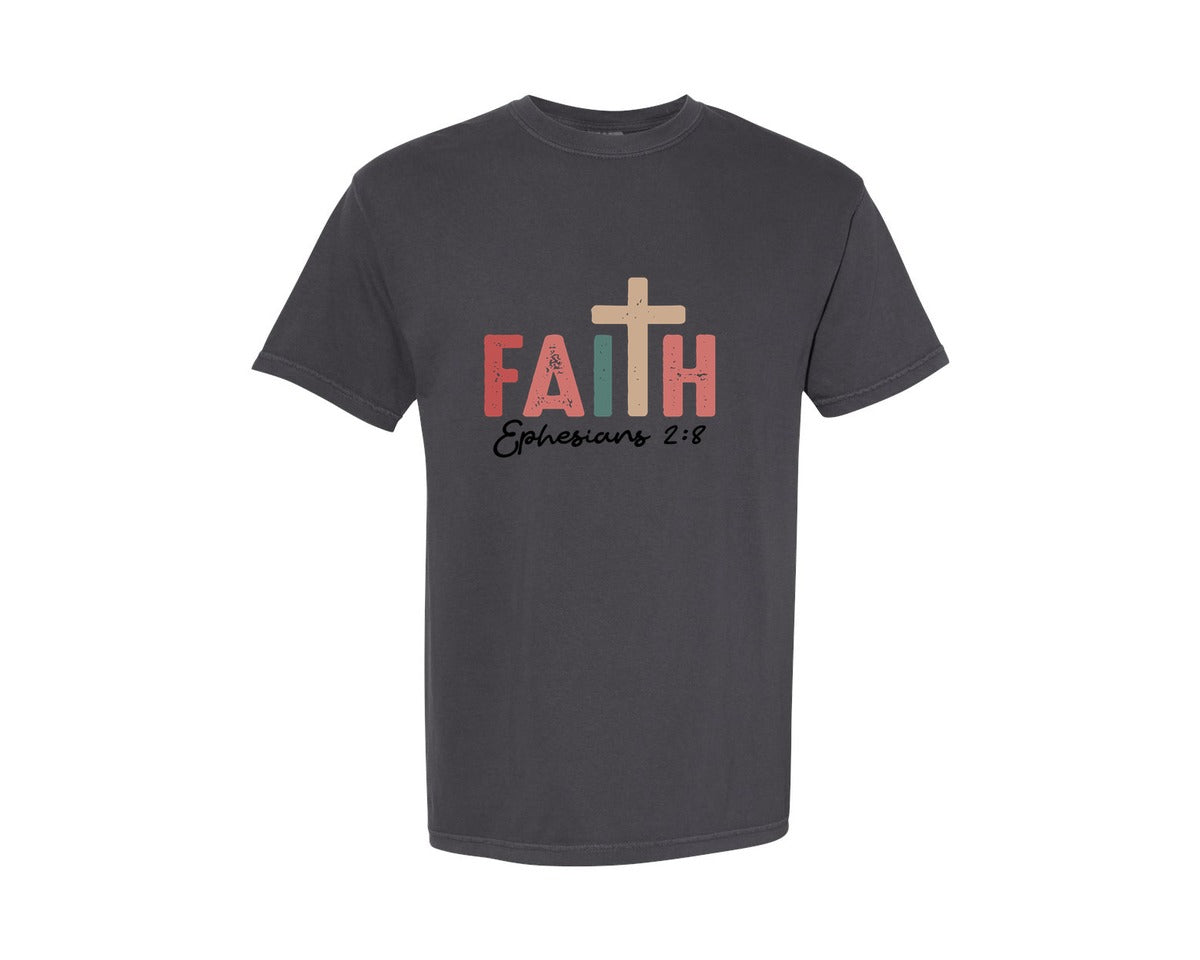 brand:Comfort Colors|color:Graphite|Faith Christian Christmas Graphic T-Shirt