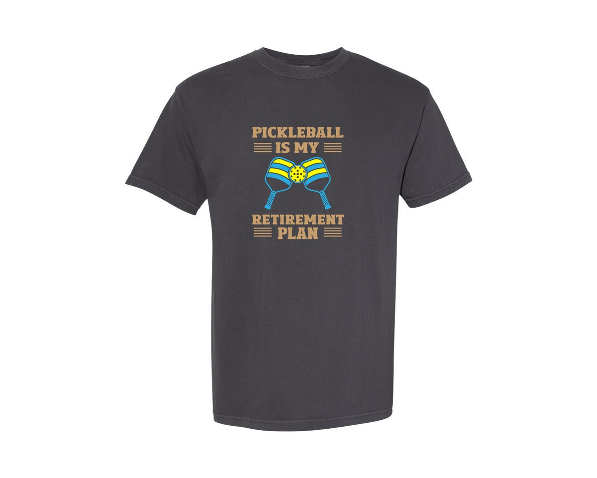 brand:Comfort Colors|color:Graphite|Pickleball Is My Retirement Plan Shirt Graphic T-Shirt