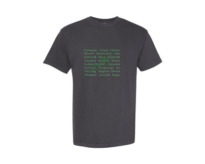 brand:Comfort Colors|color:Graphite|Lucky Words St Patricks Day Graphic T-Shirt