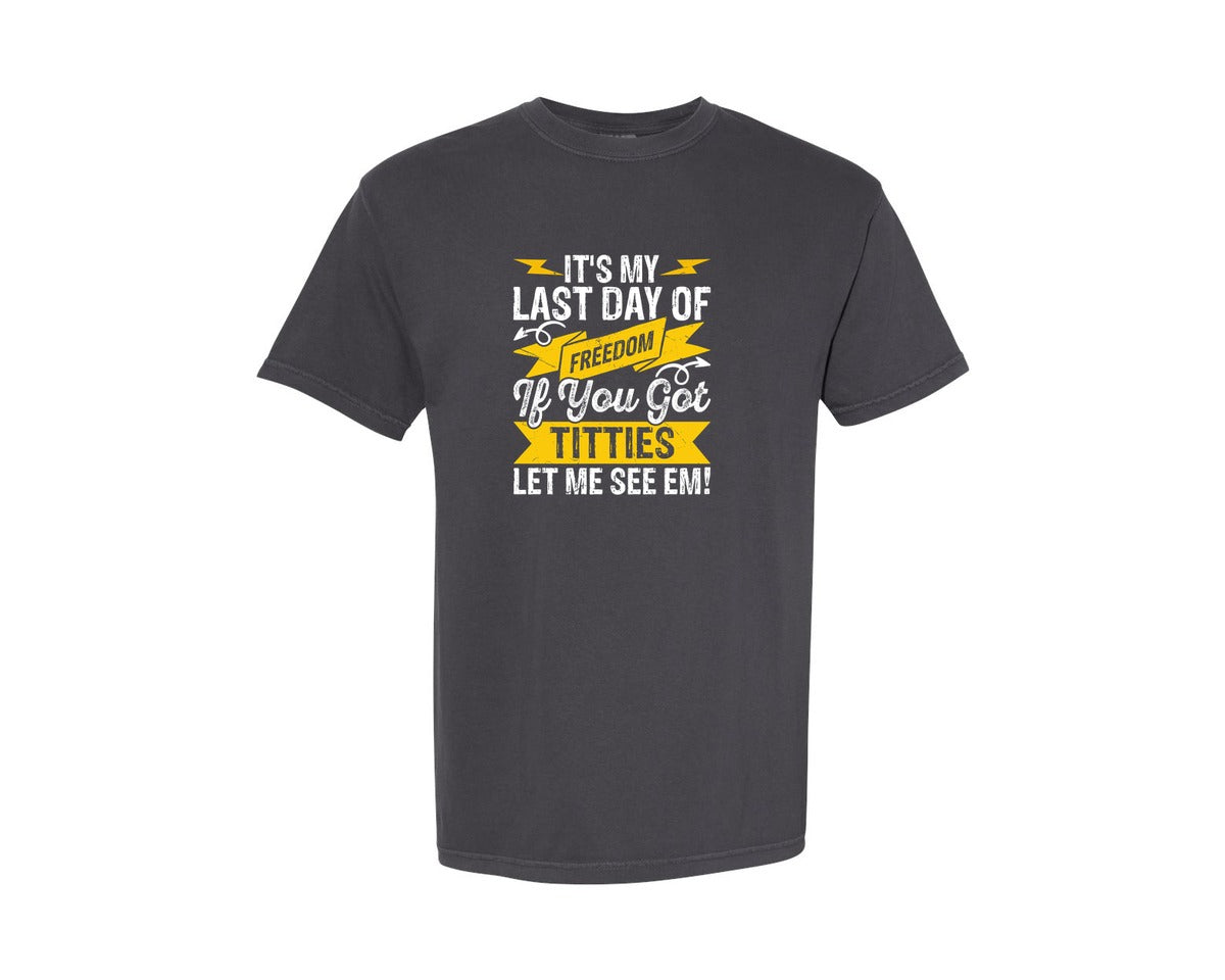 brand:Comfort Colors|color:Graphite|Bachelor Party 2 T Shirt Design 2 Graphic T-Shirt