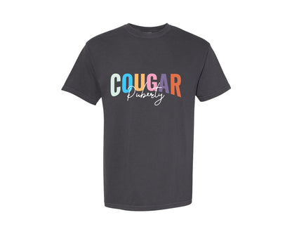 brand:Comfort Colors|color:Graphite|Cougar Puberty Funny Bossy Moms Graphic T-Shirt