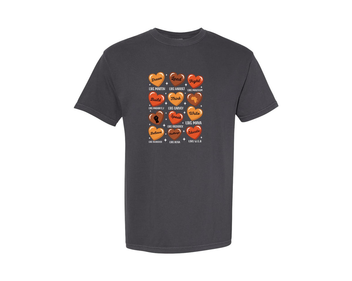brand:Comfort Colors|color:Graphite|Icons Black History Month T Shirt Graphic T-Shirt