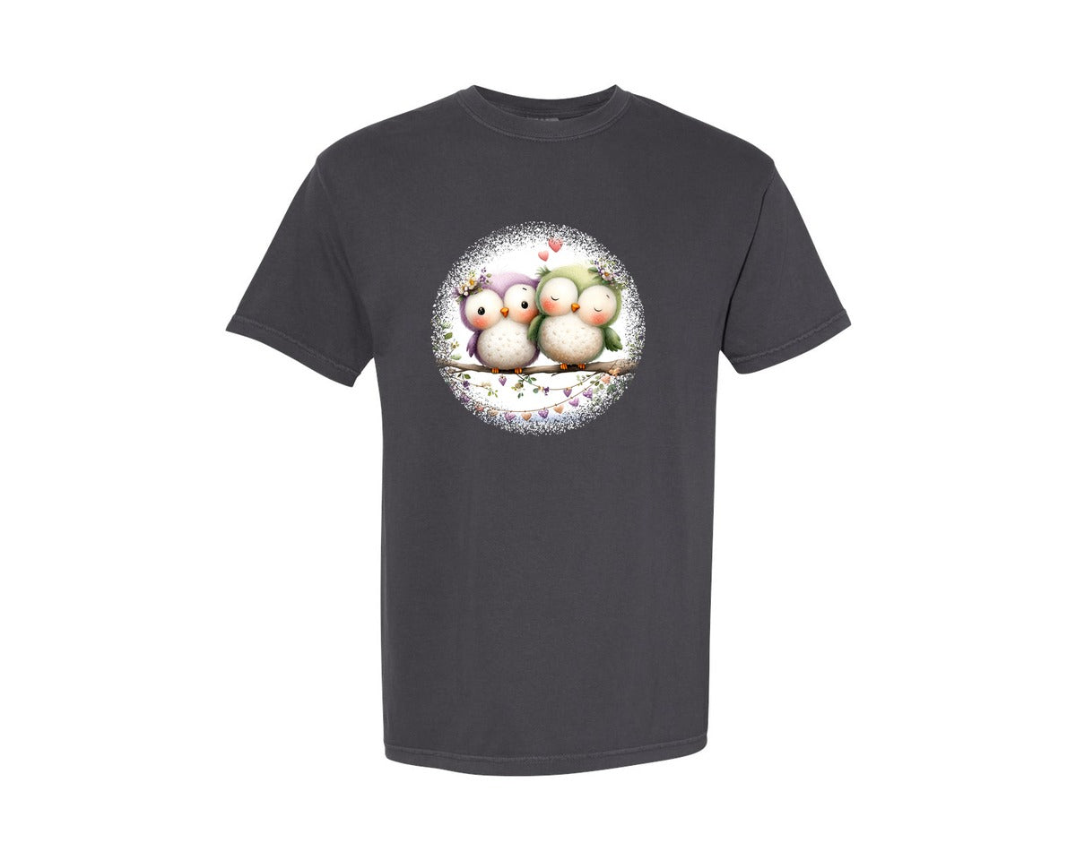 brand:Comfort Colors|color:Graphite|Couple Animals Round Tshirt 24 Graphic T-Shirt