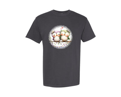 brand:Comfort Colors|color:Graphite|Couple Animals Round Tshirt 24 Graphic T-Shirt