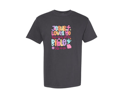 brand:Comfort Colors|color:Graphite|Neon Jesus Love Graphic T-Shirt