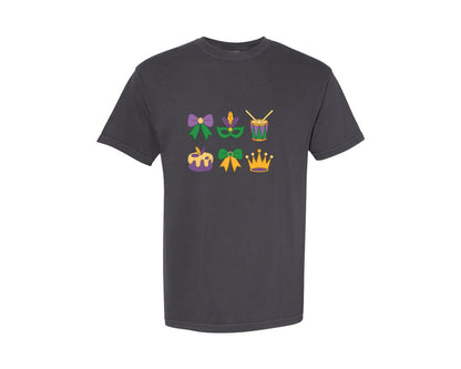 brand:Comfort Colors|color:Graphite|Mardi Gras Coquette Festival 2 Graphic T-Shirt
