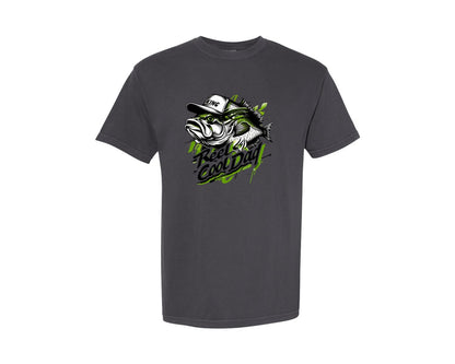 brand:Comfort Colors|color:Graphite|Reel Cool Dad Bass Fishing Graphic T-Shirt