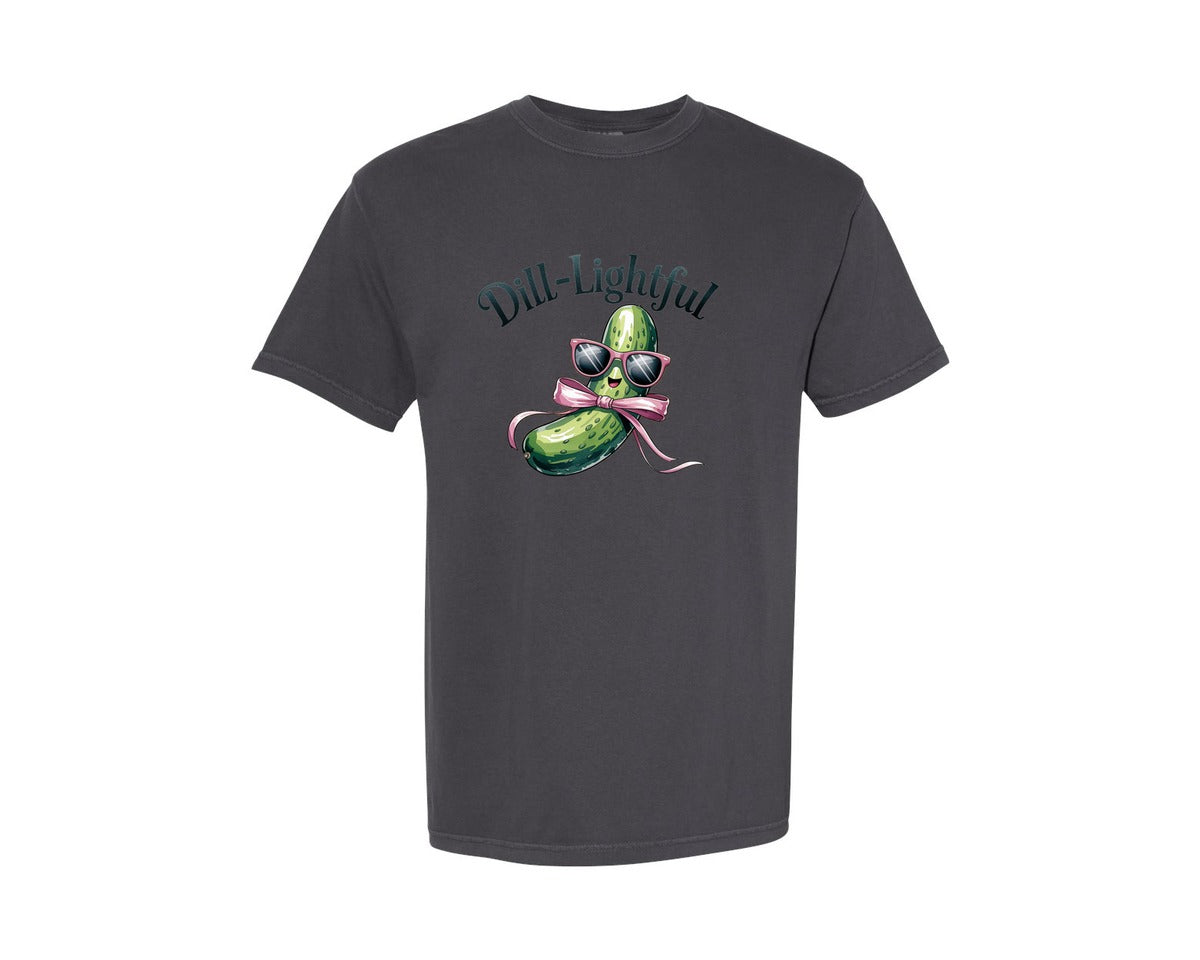 brand:Comfort Colors|color:Graphite|Dill Lightful Funny Pickle 2 Graphic T-Shirt