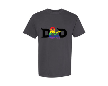brand:Comfort Colors|color:Graphite|Dnd Logo Rainbow Tshirt Design Graphic T-Shirt